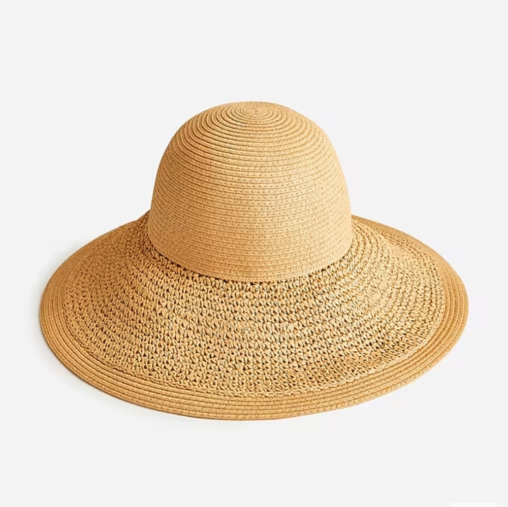 J. Crew Factory Textured Summer Straw Hat Dusty Dune Tan One Size OS MSRP $70 ✨️